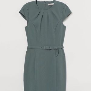 BRAND NEW H&M Green Belted Dress. Brand New!!